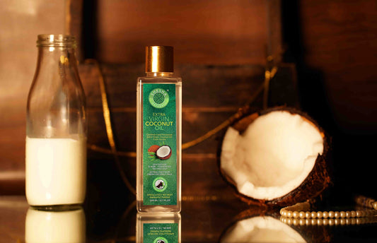 Extra Virgin Coconut Oil From Kerala Extracted from Fresh Coconut Milk,100% Natural, Cold Processed & Unrefined. Can be used for Cooking, as a Dietary Supplement & for Skin, Hair & Baby Massages