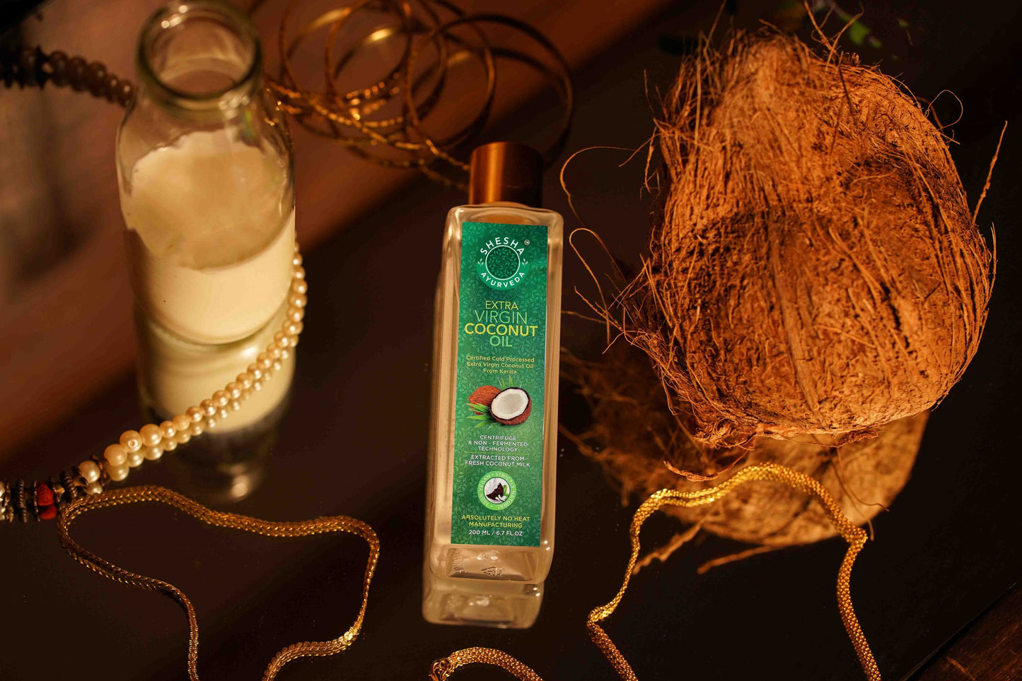 Extra Virgin Coconut Oil From Kerala Extracted from Fresh Coconut Milk,100% Natural, Cold Processed & Unrefined. Can be used for Cooking, as a Dietary Supplement & for Skin, Hair & Baby Massages