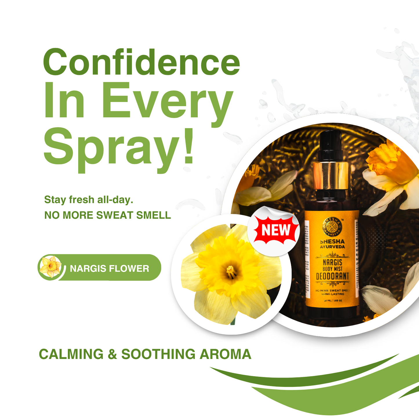 Nargis Deodorant Body Mist | Long-Lasting Fragrance,  Refreshing, All-Day Freshness, Delicate Floral Scent