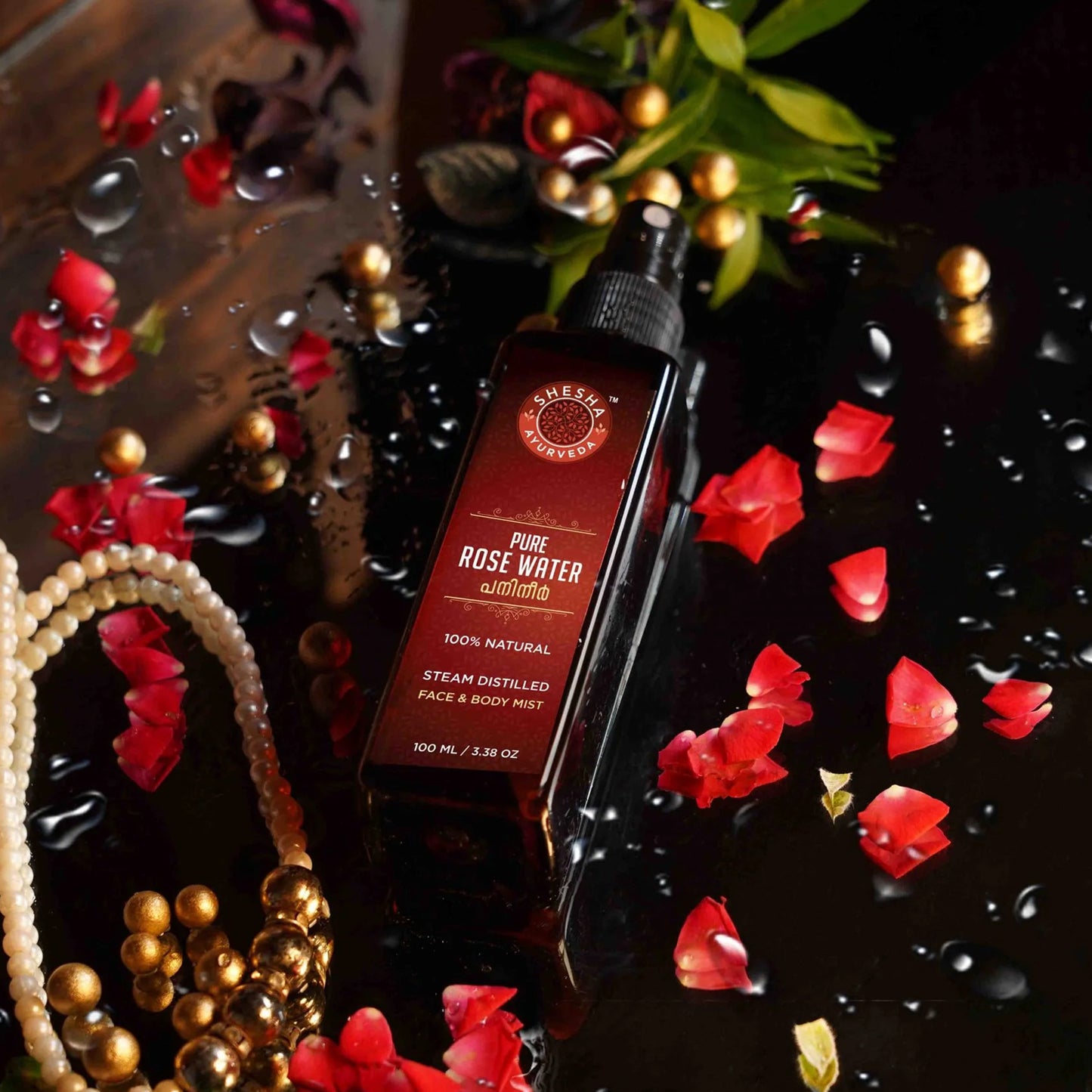 Pure Rose Water | 100% Natural, Steam Distilled Edible | Hydrates & Tones Skin, Minimize Enlarged Pores