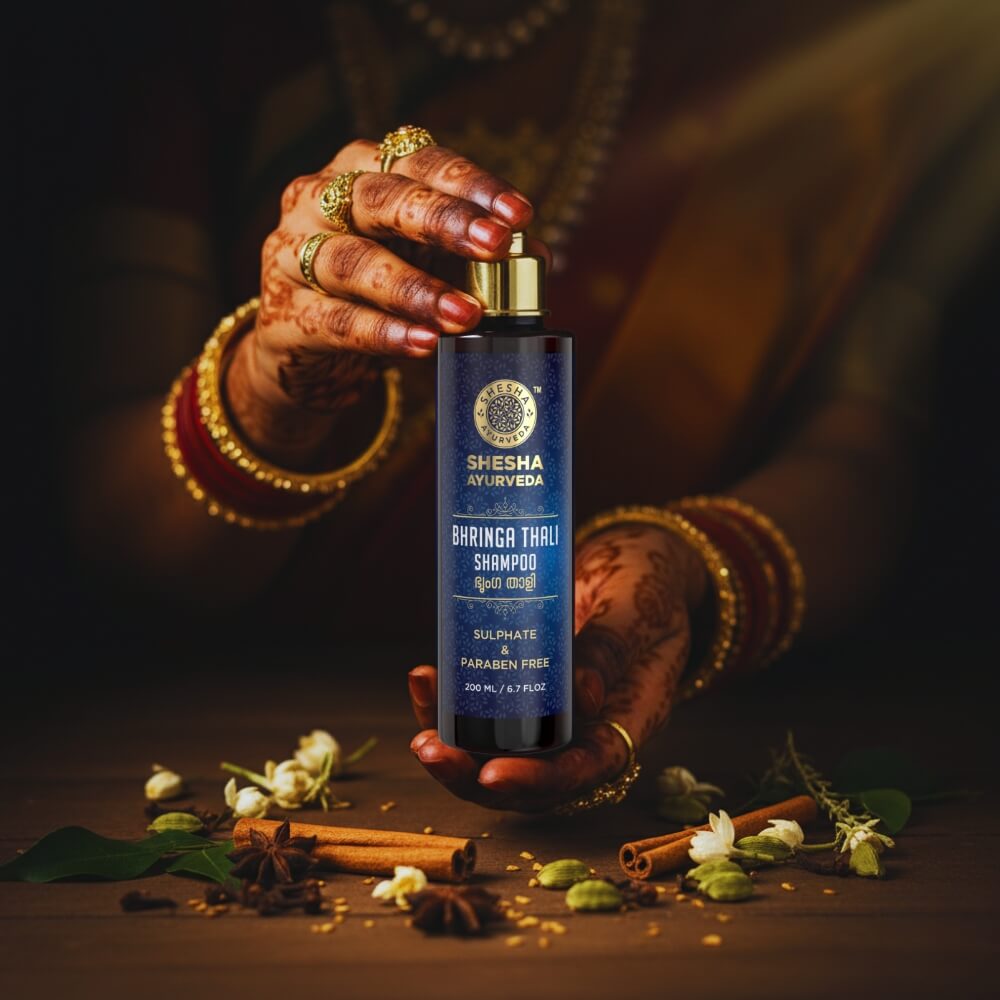 Bhringa Thali Ayurvedic Shampoo (Sulphate & Paraben Free) 200 ML for Oily Scalp