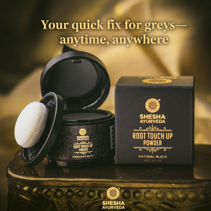 Root Touch Up Hair Powder – Natural Black | Instantly Covers Greys & Bald Spots | Matte Finish | Long-Lasting | 4 g