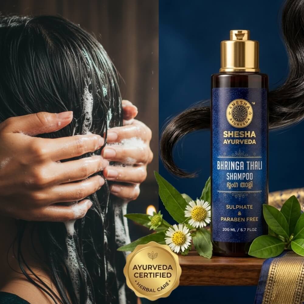 Bhringa Thali Ayurvedic Shampoo (Sulphate & Paraben Free) 200 ML for Oily Scalp