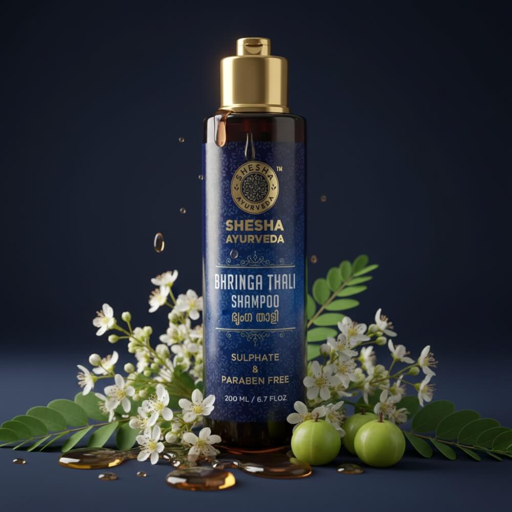 Bhringa Thali Ayurvedic Shampoo (Sulphate & Paraben Free) 200 ML for Oily Scalp