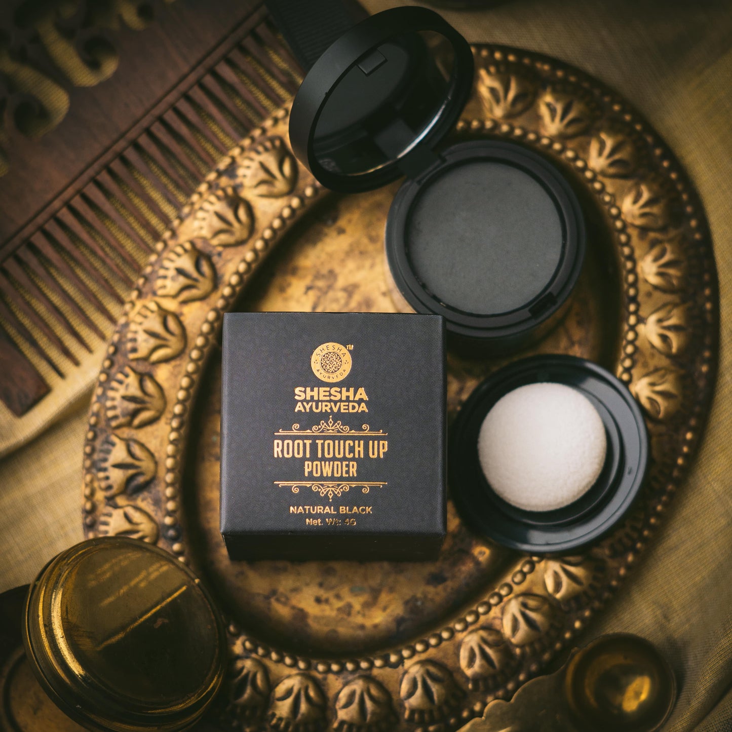 Root Touch Up Hair Powder – Natural Black | Instantly Covers Greys & Bald Spots | Matte Finish | Long-Lasting | 4 g