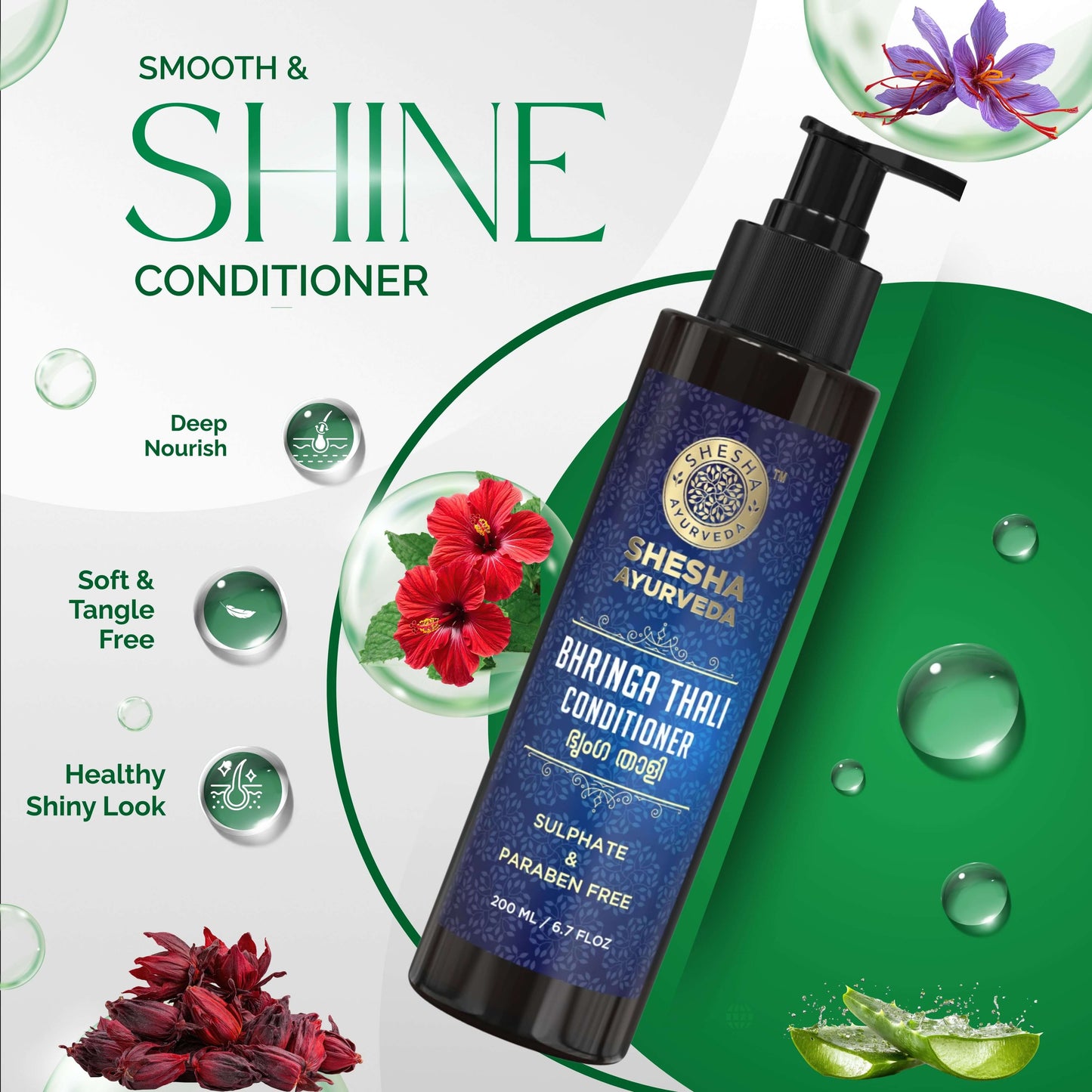 Bhringa Thali Hair Conditioner (Sulphate and Paraben Free) 200 ML