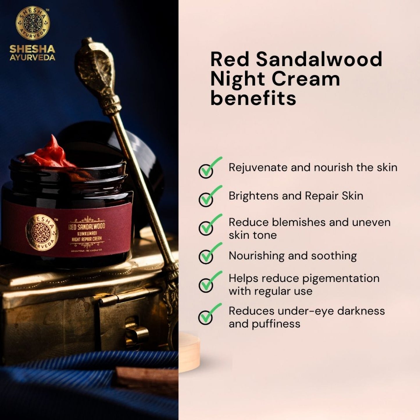 Red Sandalwood Skin Brightening & Night Repair Cream 50G