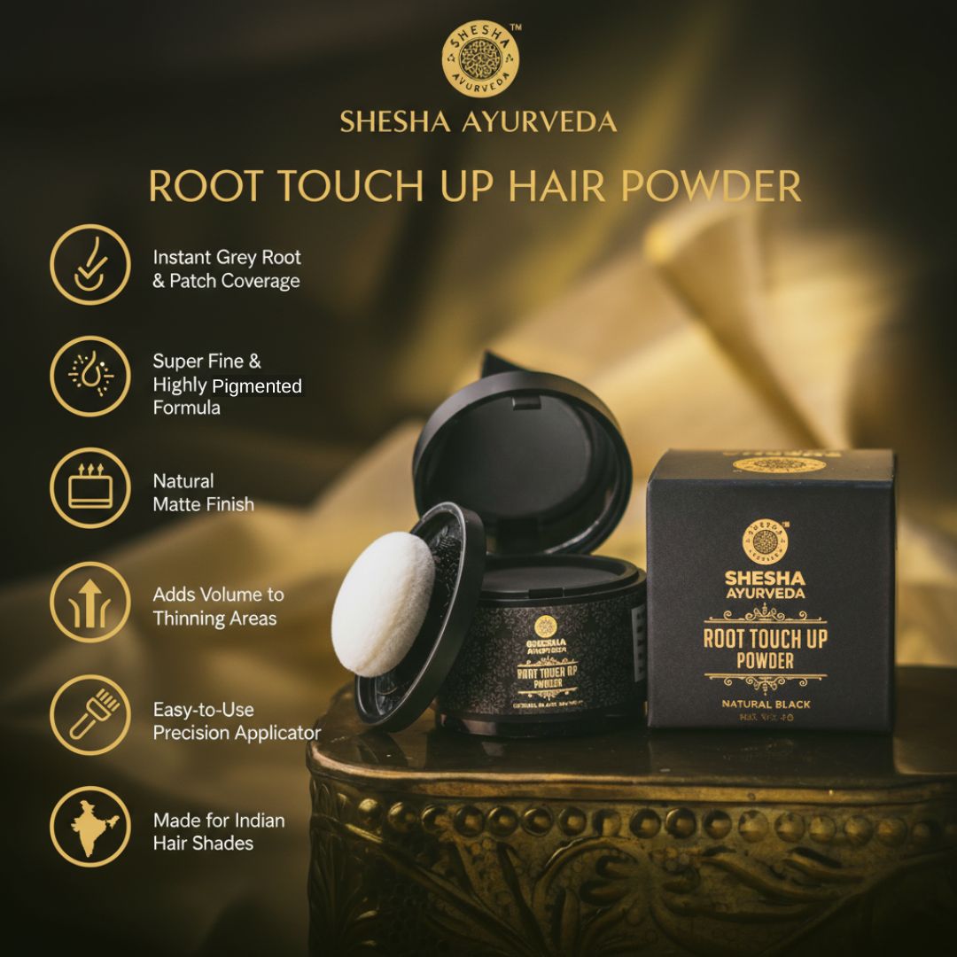 Root Touch Up Hair Powder – Natural Black | Instantly Covers Greys & Bald Spots | Matte Finish | Long-Lasting | 4 g