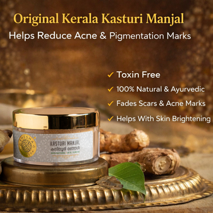 Kasturi Manjal (Musk Turmeric Powder) Skin Brightening & Tan Removal Face Pack for All Skin Type 25Gs