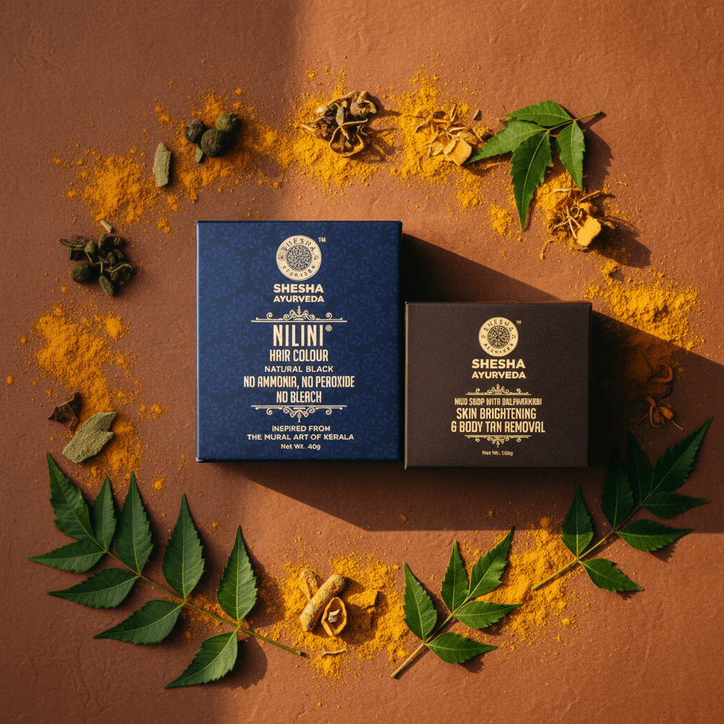 Soap & Hair Color combo (2 items) -Mud with Nalpamaradi Soap 125G + Nilini Natural Black Hair Color 40G