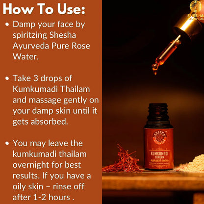 Kumkumadi Thailam Skin Brightening, Tan Removal & Anti-Ageing Night Face Oil