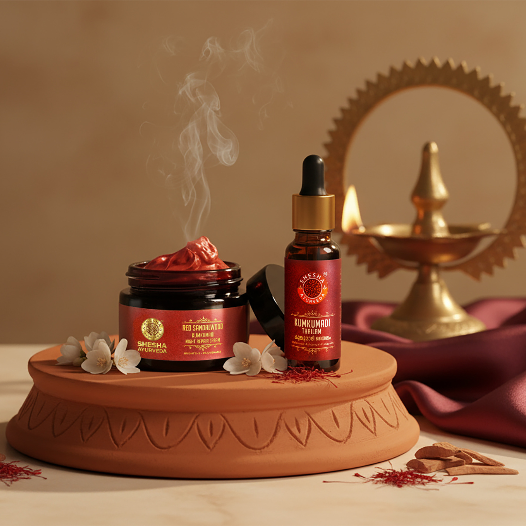 Night Ritual Duo - Red Sandalwood Cream 50g + Kumkumadi Thailam 5ml