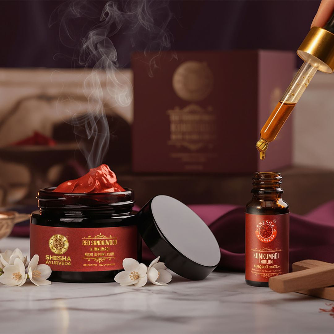 Night Ritual Duo - Red Sandalwood Cream 50g + Kumkumadi Thailam 5ml