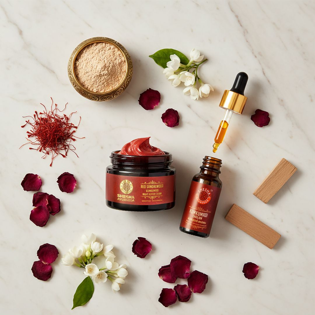 Night Ritual Duo - Red Sandalwood Cream 50g + Kumkumadi Thailam 5ml