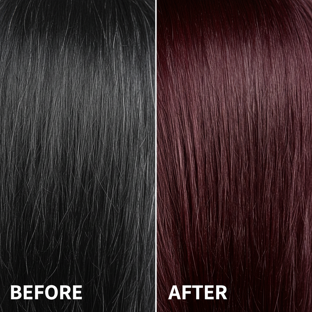 Nilini Burgundy - Hair Detail Comparison