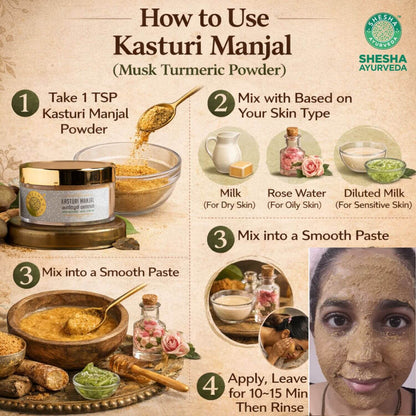 Kasturi Manjal (Musk Turmeric Powder) Skin Brightening & Tan Removal Face Pack for All Skin Type 25Gs