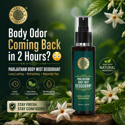 Parijatham Deodorant Body Mist | Long-Lasting Fragrance,  Refreshing, All-Day Freshness, Delicate Floral Scent