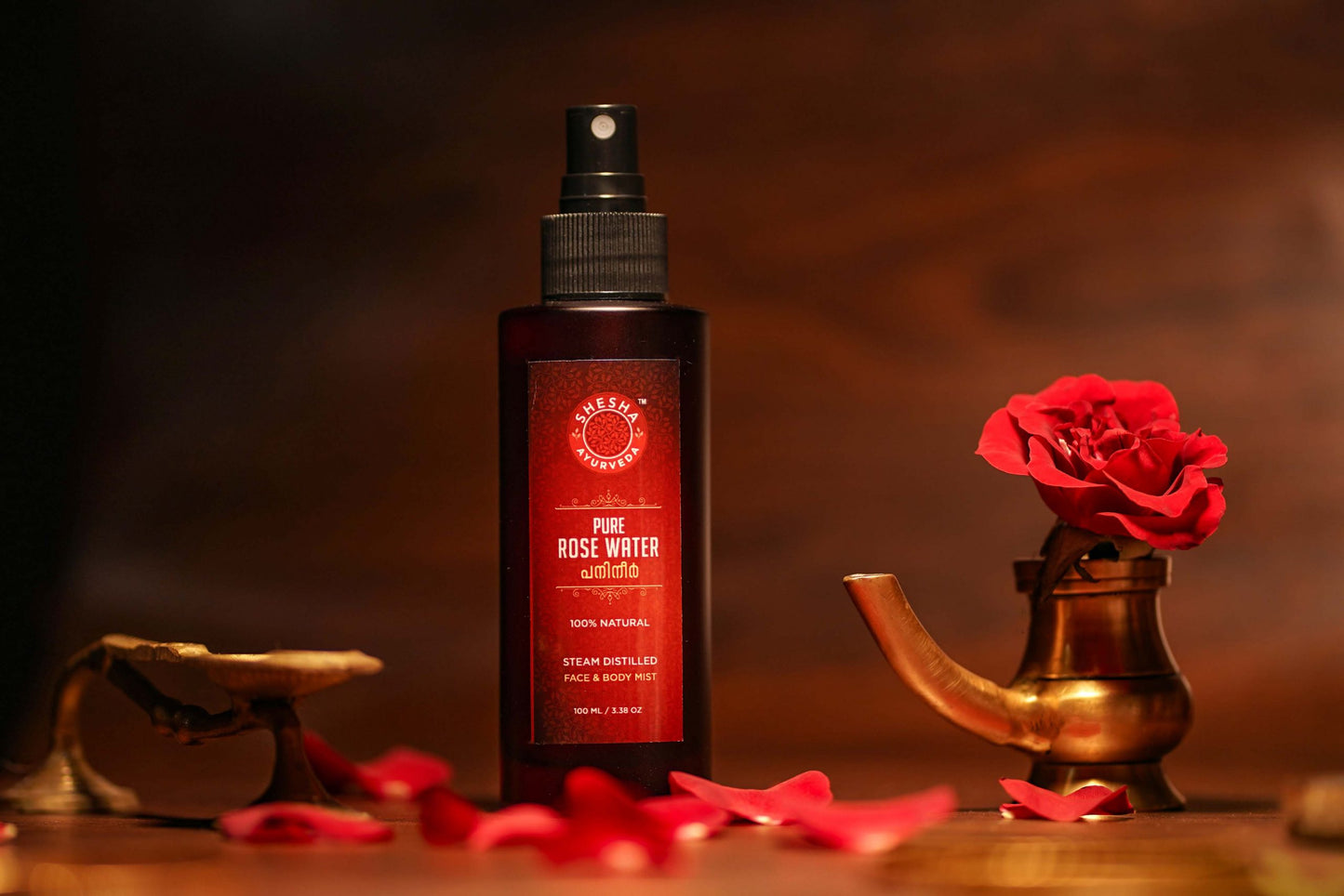 Pure Rose Water | 100% Natural, Steam Distilled Edible | Hydrates & Tones Skin, Minimize Enlarged Pores