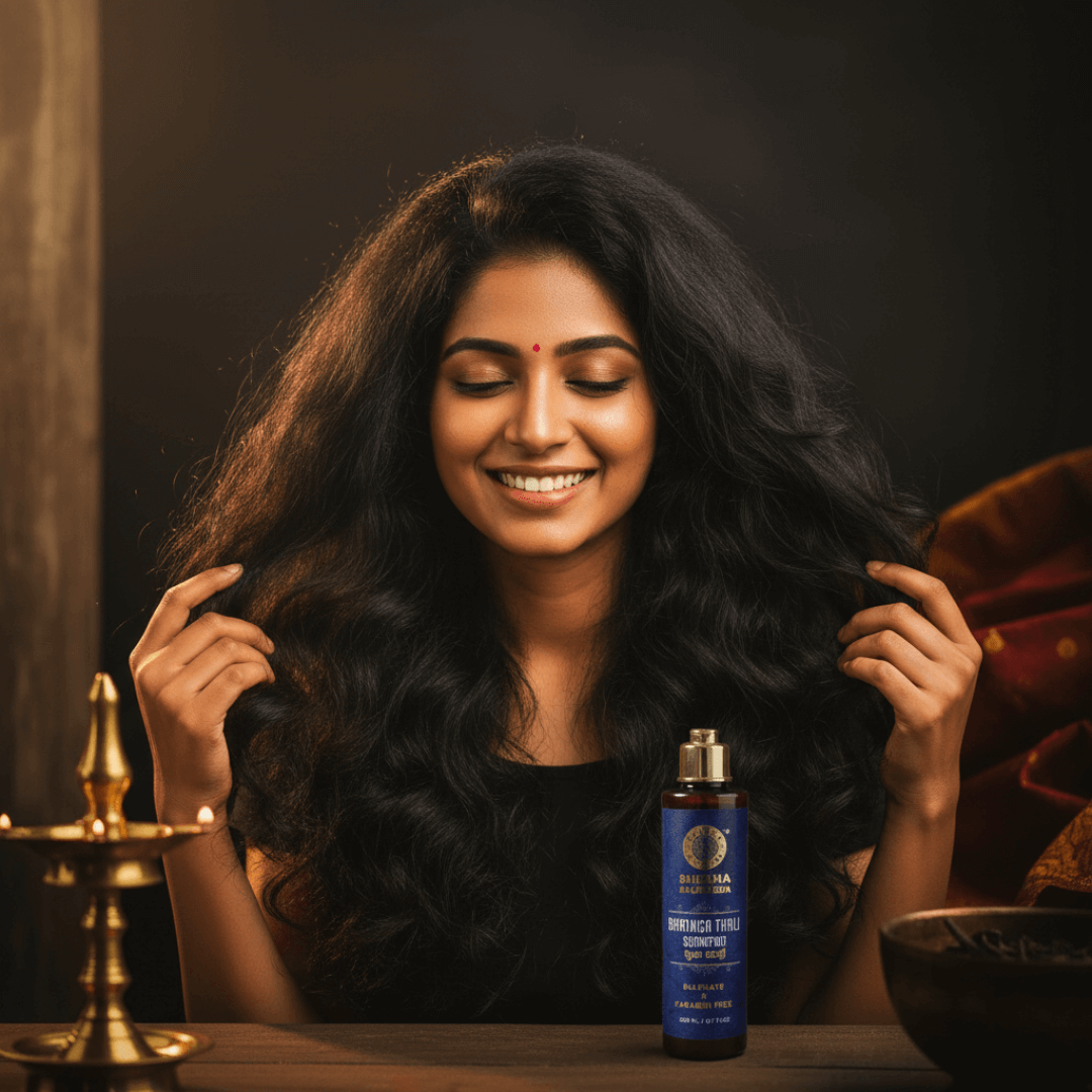 Bhringa Thali Ayurvedic Shampoo (Sulphate & Paraben Free) 200 ML for Oily Scalp