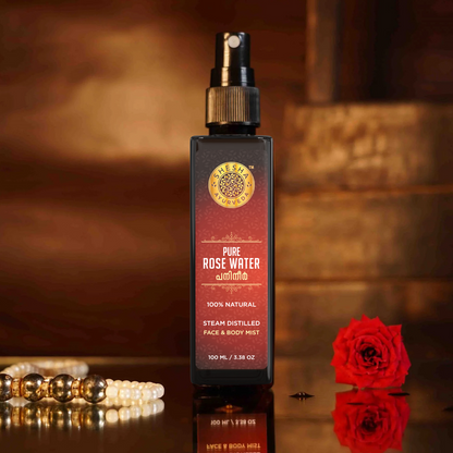 Pure Rose Water | 100% Natural, Steam Distilled Edible | Hydrates & Tones Skin, Minimize Enlarged Pores